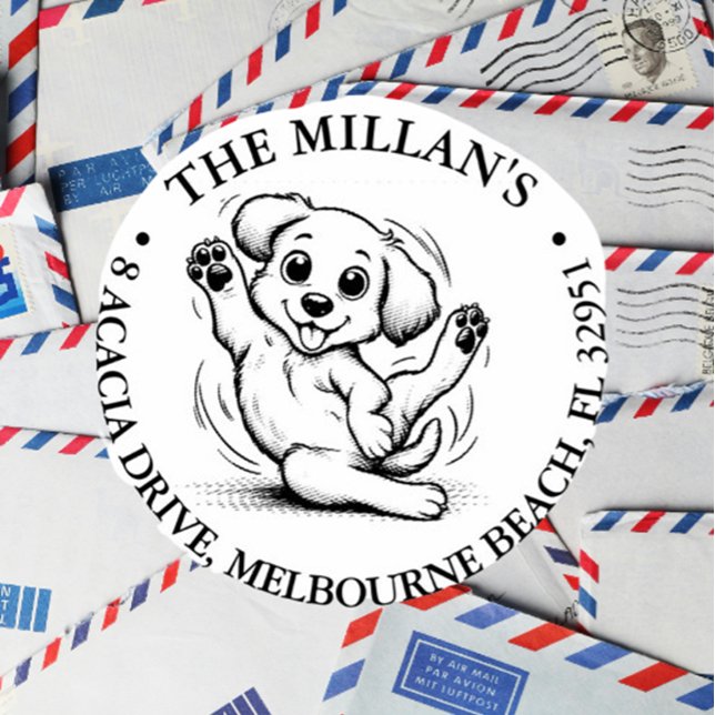 Carimbo Auto Entintado tema de amante de cachorro sorridente (Celebrate your love for puppies with our smiling puppy lover self-inking stamp )