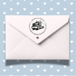 Carimbo Auto Entintado Tema de negócios de caminhão