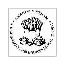 Carimbo Auto Entintado Tema de snack de festa de chipsets quentes