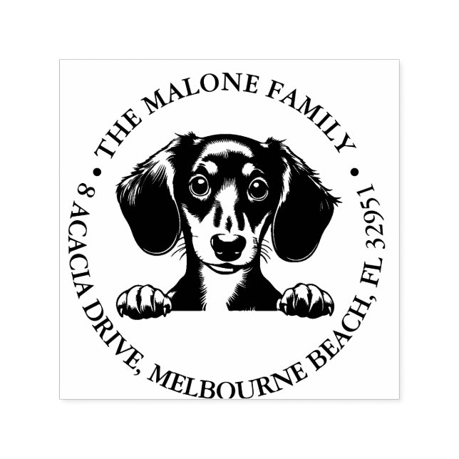 Carimbo Auto Entintado Tema Personalizado Dachshund (Design)