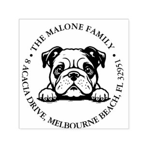 Carimbo Auto Entintado Tema Personalizado de Puppy Puppy do Bulldog de Pe