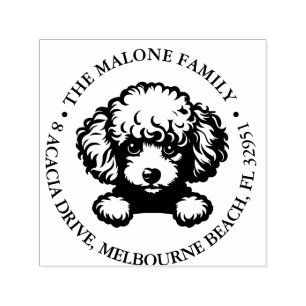 Carimbo Auto Entintado Tema Personalizado do Poodle Puppy