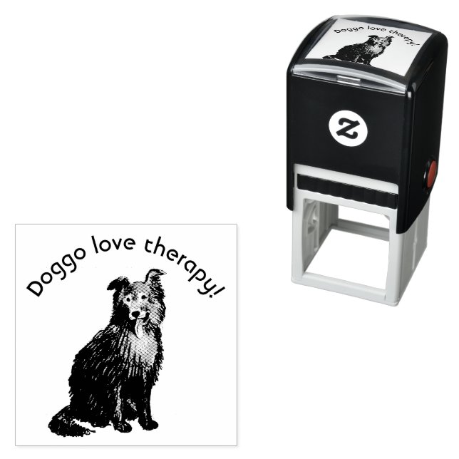 Carimbo Auto Entintado Terapia de amor de cão (In Situ)