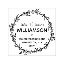 Carimbo Auto Entintado Terra da Folhagem de Endereços do País Moderno