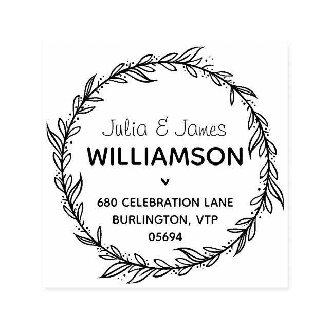 Carimbo Auto Entintado Terra da Folhagem de Endereços do País Moderno (Design)