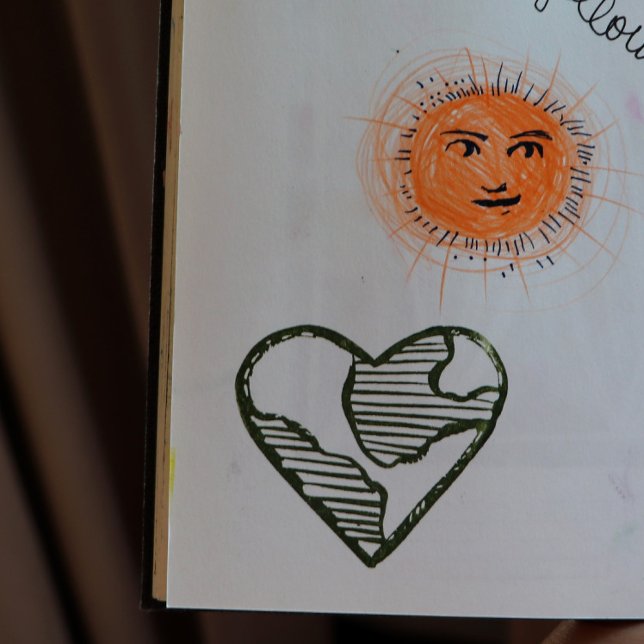 Carimbo Auto Entintado Terra Dia Coração Amor Terrestre (Criador carregado)