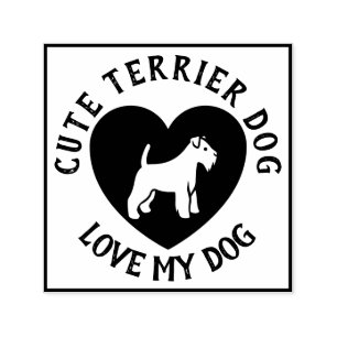 Carimbo Auto Entintado Terrier de Amor Simples