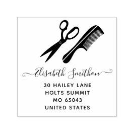 Carimbo Auto Entintado Tesoura Simples Cabelo Comb Hairdresser Profession
