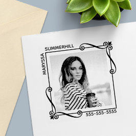 Carimbo Auto Entintado Texto Personalizado de Fotografia de Quadro Quadra