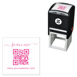 Carimbo Auto Entintado Texto personalizado do script e código QR  