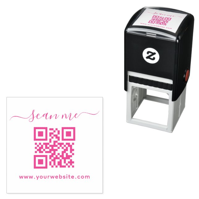 Carimbo Auto Entintado Texto personalizado do script e código QR   (In Situ)