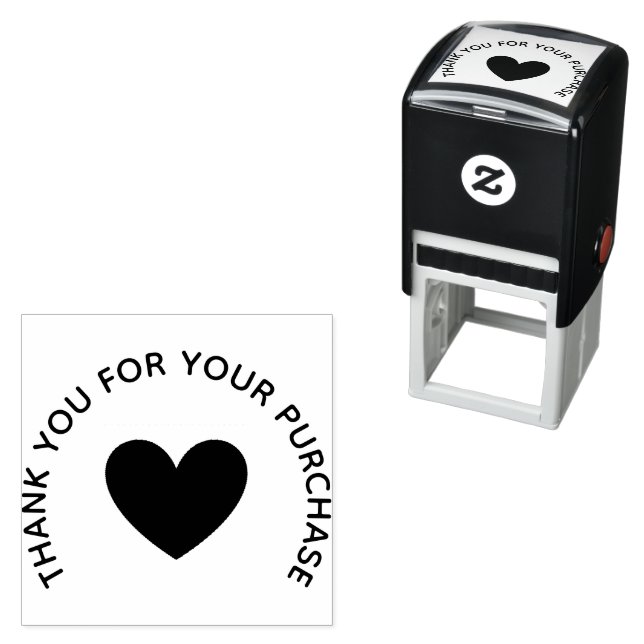 Carimbo Auto Entintado “Thank You” heart Accent Rubber Stamp (In Situ)