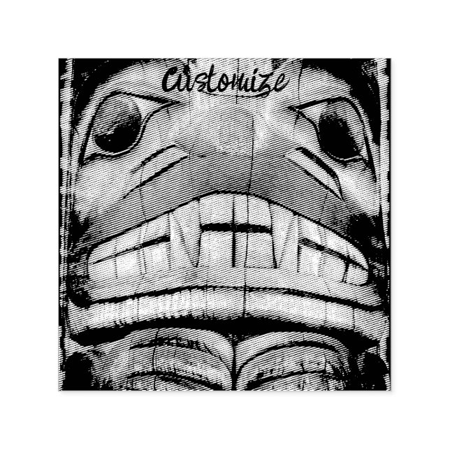 Carimbo Auto Entintado Thunder_Cove Totem de Rosto Polar (Design)