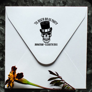 Carimbo Auto Entintado Til Death Do Us Party Custom Groom Gótico Skull