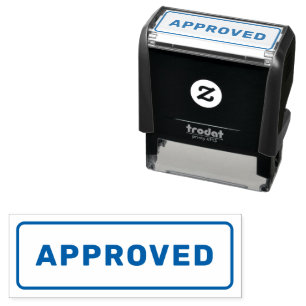 Carimbo Auto Entintado Tinta Na moda azul simples personalizada, APROVADA
