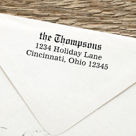 Carimbo Auto Entintado Tipografia Clássica do Endereço de Retorno Simples