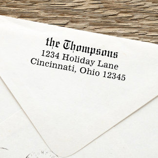 Carimbo Auto Entintado Tipografia Clássica do Endereço de Retorno Simples