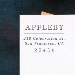 Carimbo Auto Entintado Tipografia Clássica | Nome da família e endereço d