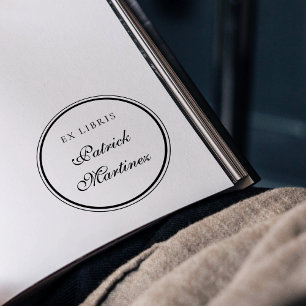 Carimbo Auto Entintado Tipografia de Letra Elegante Ex Libris Nome Person