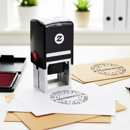 Carimbo Auto Entintado Tipografia Moderna Redonda Endereço de Remetente E