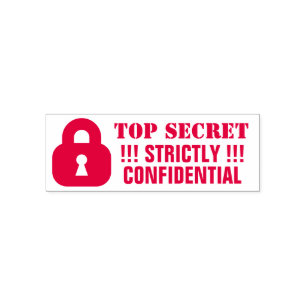 Carimbo Auto Entintado Top Secret estritamente confidencial