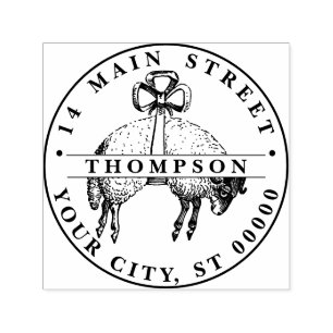 Carimbo Auto Entintado Tosão Heráldico Carneiro Ovelha Brasão Nome Endere