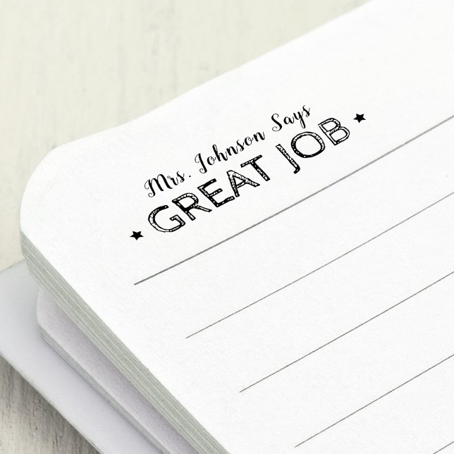 Carimbo Auto Entintado Trabalho de excelente | Professores personalizados (Great Job | Personalized Teachers Self-inking Stamp)