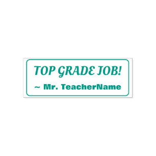 Carimbo Auto Entintado "TRABALHO DE GRADE SUPERIOR!" + Nome do Educador P