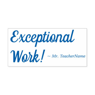 Carimbo Auto Entintado Trabalho excepcional! + Nome do Professor Personal