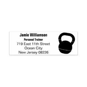 Carimbo Auto Entintado Treinador Pessoal Kettlebell Endereço de Devolução
