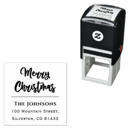 Carimbo Auto Entintado Trendy Christmas Family Name Text Address (Endereç