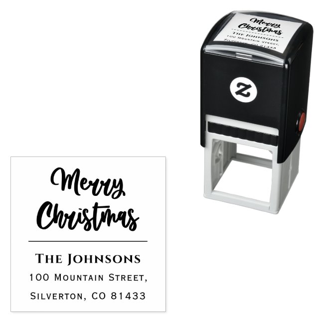 Carimbo Auto Entintado Trendy Christmas Family Name Text Address (Endereç (In Situ)