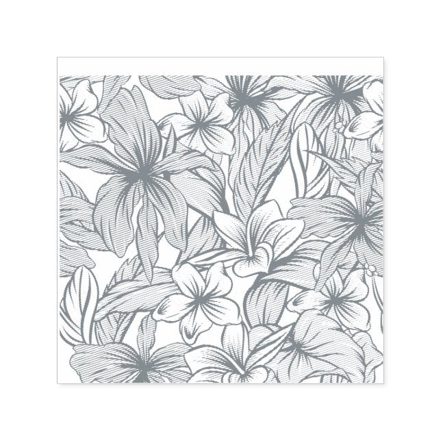 Carimbo Auto Entintado Tropical Flower Mix Thunder_Cove (Design)