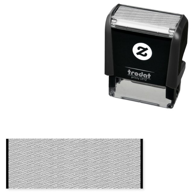 Carimbo Auto Entintado um fundo castanho com uma borda branca (In Situ)