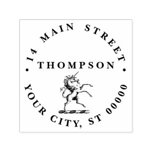 Carimbo Auto Entintado Unicórnio heráldico que eleva o emblema da bras