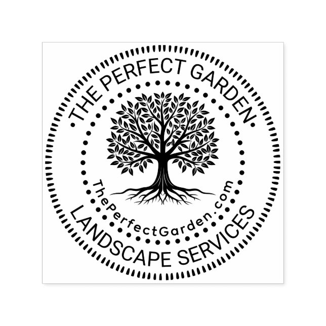 Carimbo Auto Entintado URL de Iniciais de Nome do Landscaping Services (Design)