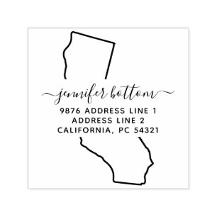 Carimbo Auto Entintado USA Return Address Business Signature California