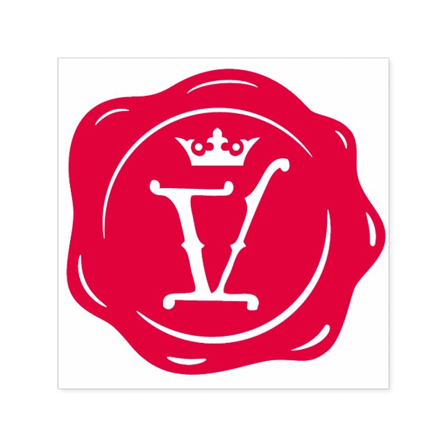 Carimbo Auto Entintado V - Cláusula Antica Cera Gótica Coroa Inicial (Design)