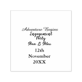 Carimbo Auto Entintado vamos começar a aventura nome da festa de noivado 