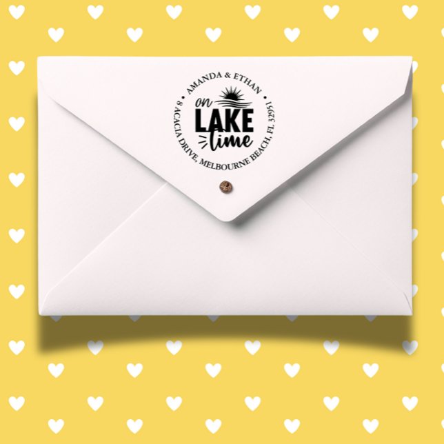 Carimbo Auto Entintado Verão no lago (Capture the spirit of summer with our "Summer On lake time" self-inking stamp)