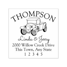 Carimbo Auto Entintado Vintage Antique Caminhão Endereço