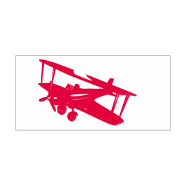 Carimbo Auto Entintado Vintage CGI Red Bi-plane Self Inking Rubber Stamp