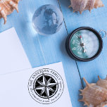 Carimbo Auto Entintado Vintage Compass Round Family Name & Return Address<br><div class="desc">Personalize facilmente esses carimbos personalizados de borracha de autoimpressão Vintage Compass Round Family Name & Return Address com seus próprios nomes e endereço. Para personalizar esses carimbos, clique em "Personalizar este modelo" e altere o texto nas caixas fornecidas. Disponível em 9 cores diferentes e 6 tamanhos. Visualize seu design no...</div>