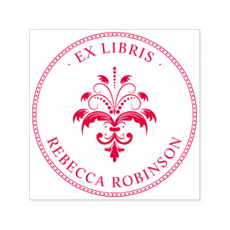 Carimbo Auto Entintado Vintage Damask & Typografia | Alfândega Ex Libris