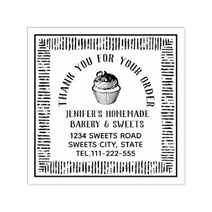 Carimbo Auto Entintado Vintage elegante cupcake padaria de padaria