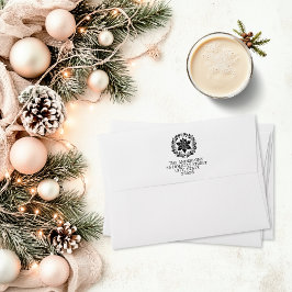 Carimbo Auto Entintado Vintage Floral Christmas