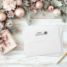 Carimbo Auto Entintado Vintage Floral Christmas