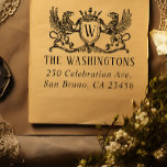 Carimbo Auto Entintado Vintage Griffins Monograma | Nome e endereço de re<br><div class="desc">Personalizar facilmente estes monogramas Vintage Griffins personalizados | Nome e endereço Devolver Selos de borracha com autoimpressão com os seus próprios nomes e endereços. Para personalizar esses carimbos, clique em "Personalizar este modelo" e altere o texto nas caixas fornecidas. Disponível em 9 cores diferentes e 6 tamanhos. Visualize seu design...</div>