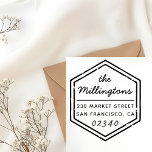 Carimbo Auto Entintado Vintage Hexagonal Stamp Family Name Endereço de De<br><div class="desc">Personalize facilmente estes carimbos personalizados Vintage Hexagonal Stamp Family Name Devolva o endereço com autoimpressão com os seus próprios nomes e endereços. Para personalizar esses carimbos, clique em "Personalizar este modelo" e altere o texto nas caixas fornecidas. Disponível em 9 cores diferentes e 6 tamanhos. Visualize seu design no monitor...</div>