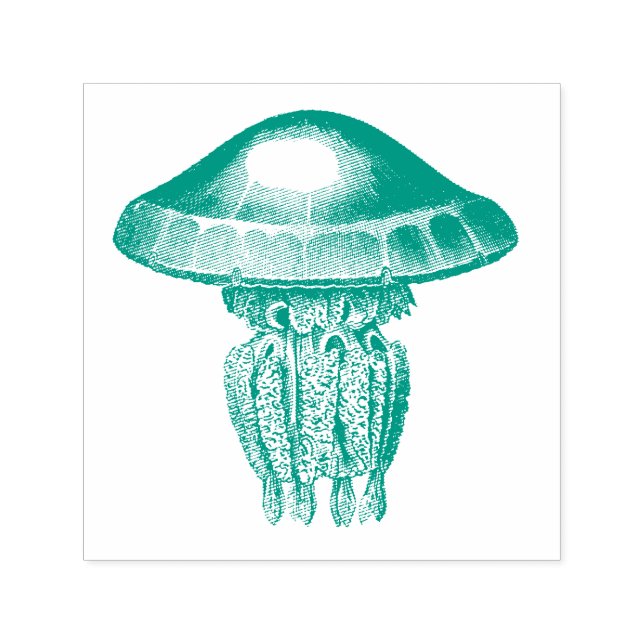 CARIMBO AUTO ENTINTADO VINTAGE JELLY FISH RUBBH STAMP (Design)